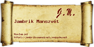 Jambrik Manszvét névjegykártya