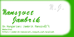 manszvet jambrik business card